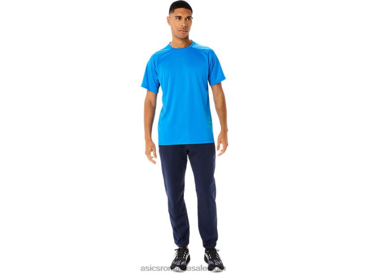 Asics albastru electric top activ cu mânecă scurtă pentru bărbați ZF464762