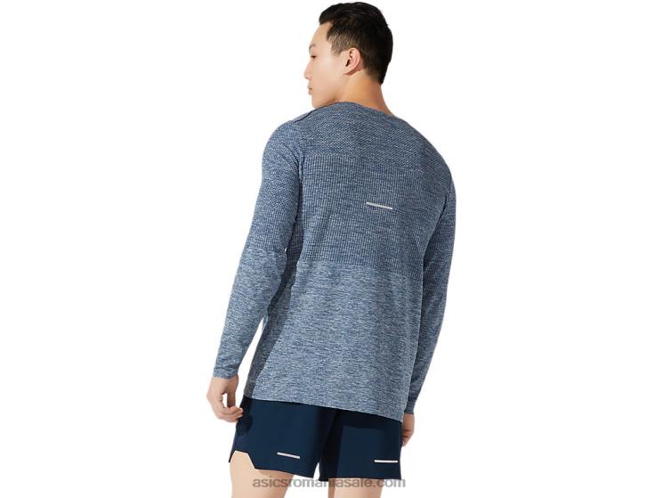 Asics albastru francez mânecă lungă fără sudură pentru bărbați ZF4641976