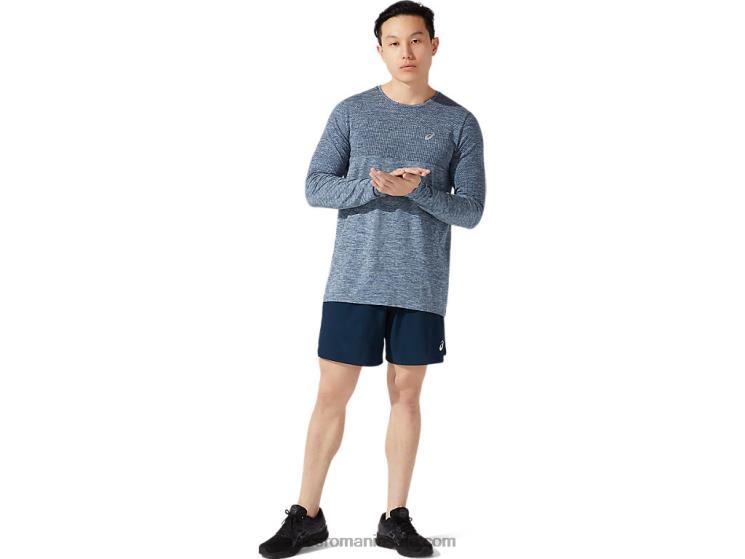 Asics albastru francez mânecă lungă fără sudură pentru bărbați ZF4641976