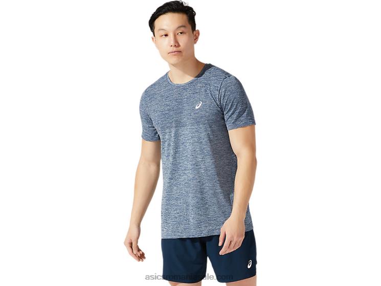 Asics albastru francez mânecă scurtă fără sudură pentru bărbați ZF4641980