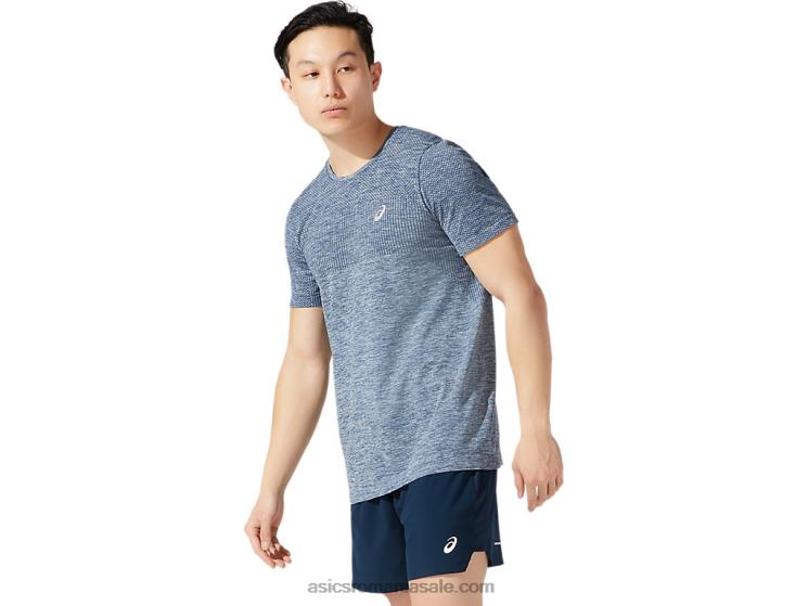 Asics albastru francez mânecă scurtă fără sudură pentru bărbați ZF4641980