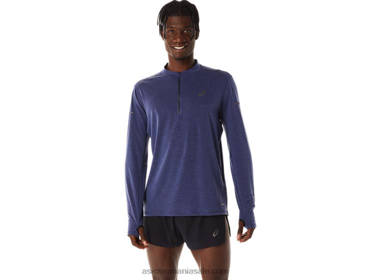 Asics albastru indigo top metarun pentru bărbați cu mânecă lungă cu fermoar 1/2 ZF464278