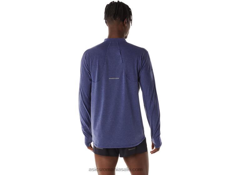 Asics albastru indigo top metarun pentru bărbați cu mânecă lungă cu fermoar 1/2 ZF464278