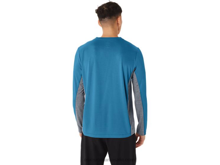 Asics albastru insula/roca de foaie trenul pentru bărbați sana cu mânecă lungă ZF464222