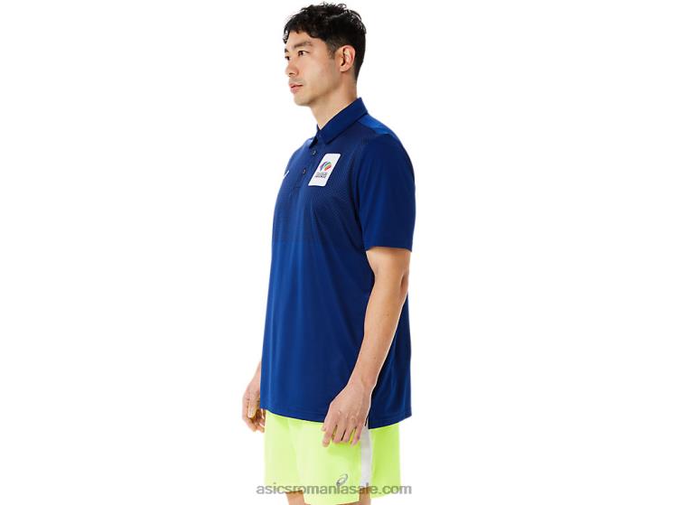 Asics albastru închis (pantone 281 c) polo hexagonal gradient pentru bărbați ZF4641216