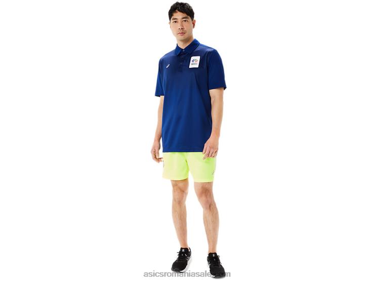 Asics albastru închis (pantone 281 c) polo hexagonal gradient pentru bărbați ZF4641216