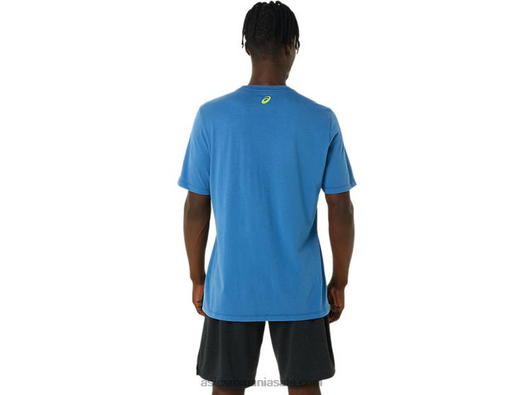 Asics azur tricou cu mânecă scurtă în dungi ZF4641085
