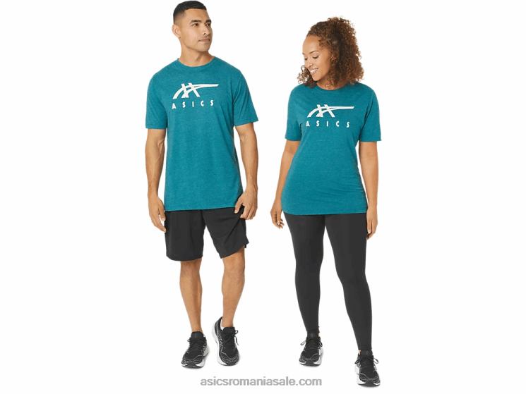 Asics catifea pin heather tricou cu mânecă scurtă în dungi ZF464802