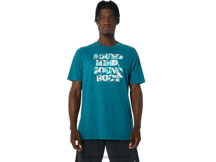 Asics catifea pin heather tricou cu slogan hibiscus ZF464798