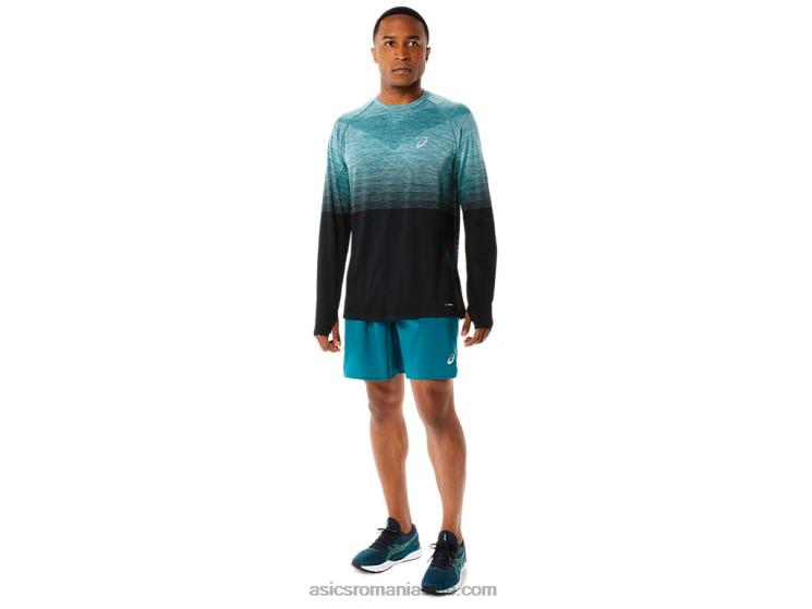 Asics catifea pin/performanță negru top fără cusături pentru bărbați cu mâneci lungi ZF464862