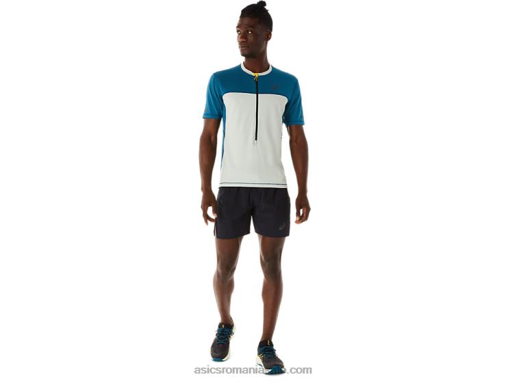 Asics cerneală teal/light salvie top pentru bărbați Fujitrail cu mânecă scurtă ZF464465