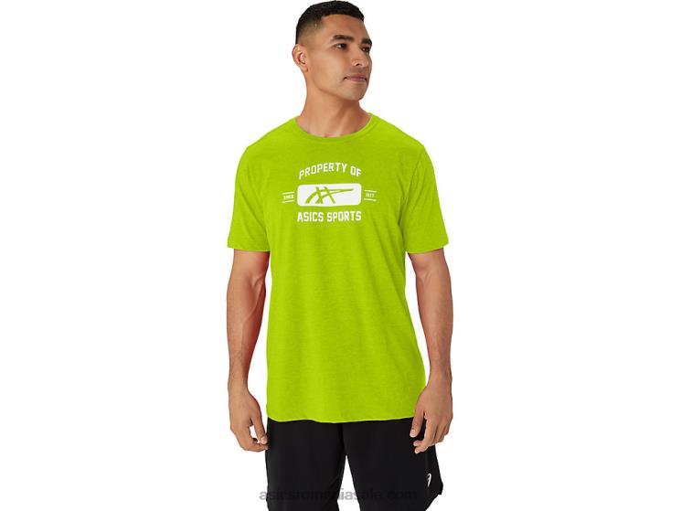 Asics coaja de lime proprietatea cu mânecă scurtă a tricouului sport ZF46414