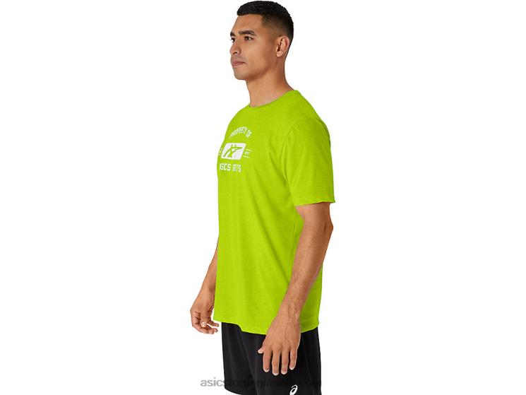 Asics coaja de lime proprietatea cu mânecă scurtă a tricouului sport ZF46414