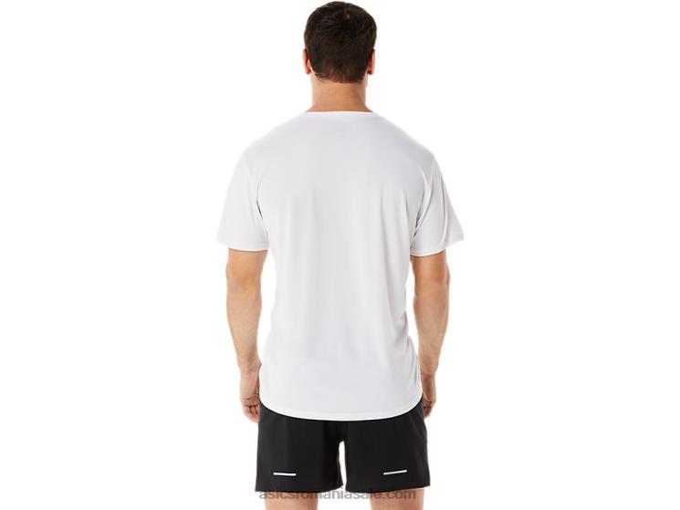 Asics coasta alb/albastru strălucitor top ekiden cu mânecă scurtă pentru bărbați ZF4641101