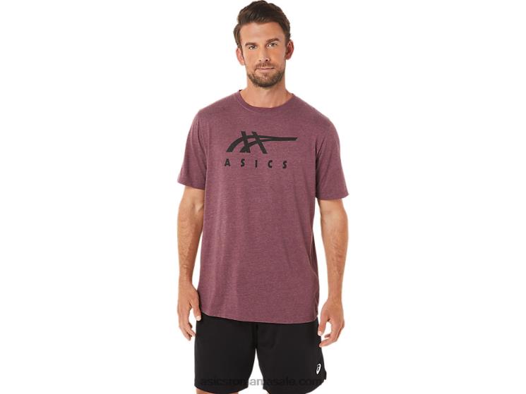 Asics deep mars heather tricou cu mânecă scurtă în dungi ZF4641643