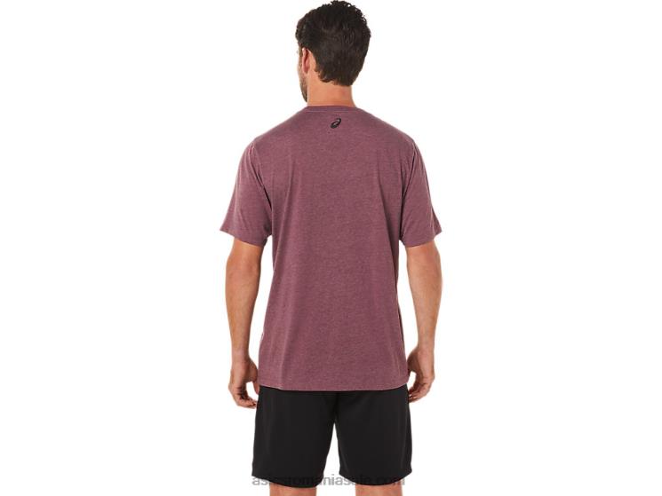 Asics deep mars heather tricou cu mânecă scurtă în dungi ZF4641643