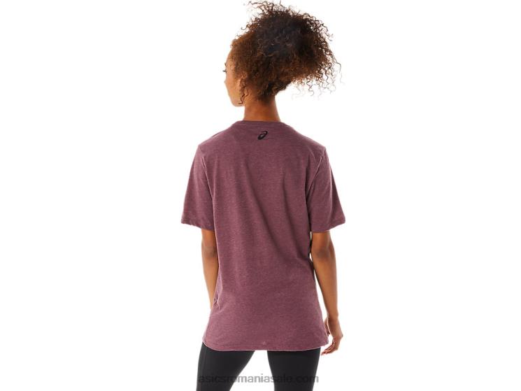Asics deep mars heather tricou cu mânecă scurtă în dungi ZF4641643