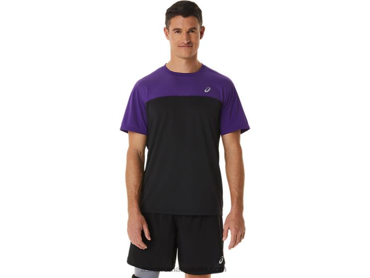 Asics dulceata de struguri/negru de performanta top cu mânecă scurtă pentru bărbați ZF464891