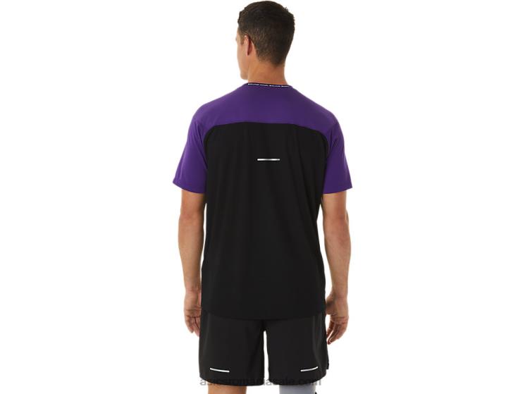 Asics dulceata de struguri/negru de performanta top cu mânecă scurtă pentru bărbați ZF464891