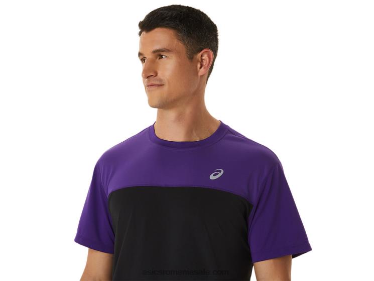 Asics dulceata de struguri/negru de performanta top cu mânecă scurtă pentru bărbați ZF464891
