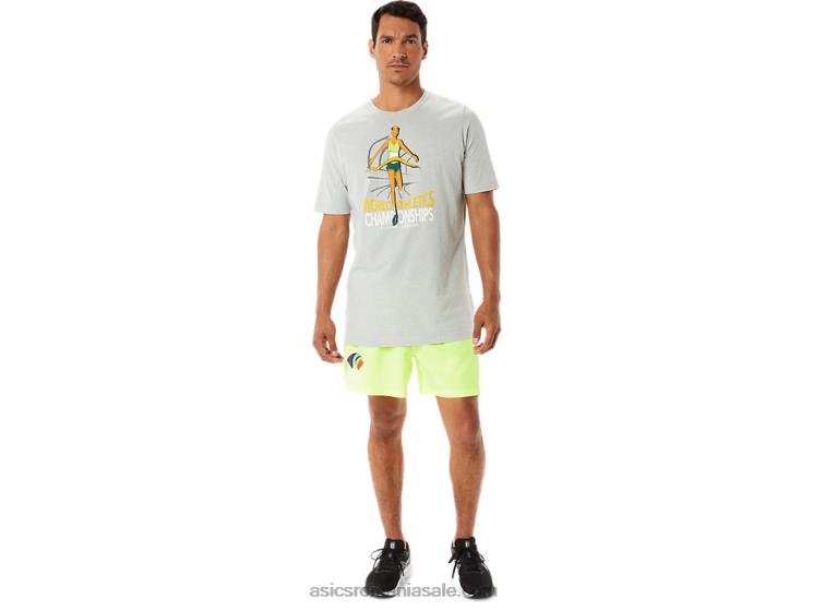 Asics erica gri deschis mânecă scurtă cu grafică pentru bărbați ZF4641281