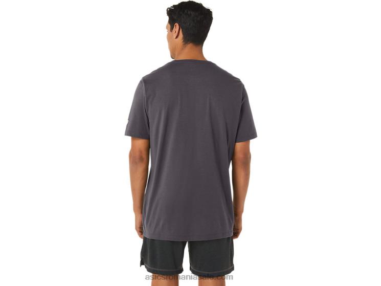 Asics erica gri închis tricou cu mânecă scurtă cu pensulă ZF464158