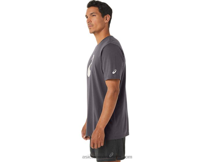 Asics erica gri închis tricou cu mânecă scurtă cu pensulă ZF464158