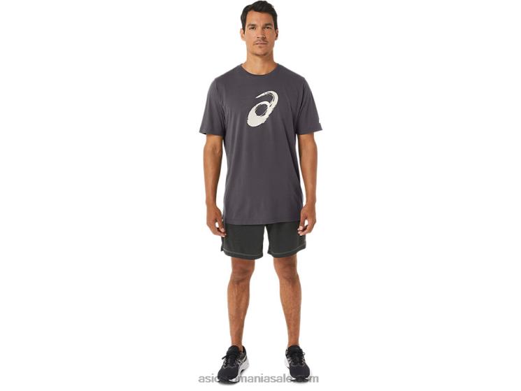 Asics erica gri închis tricou cu mânecă scurtă cu pensulă ZF464158