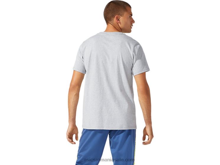 Asics erica gri piemont tricou pentru bărbați cu mânecă scurtă din folie bl ZF4641897