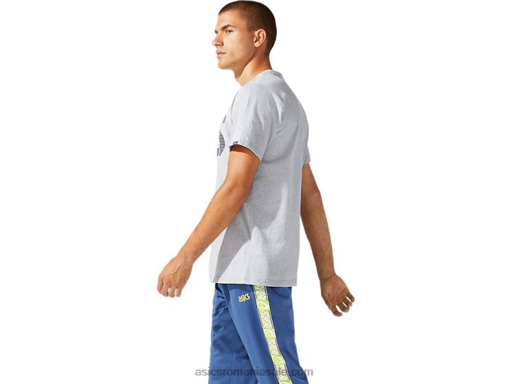 Asics erica gri piemont tricou pentru bărbați cu mânecă scurtă din folie bl ZF4641897