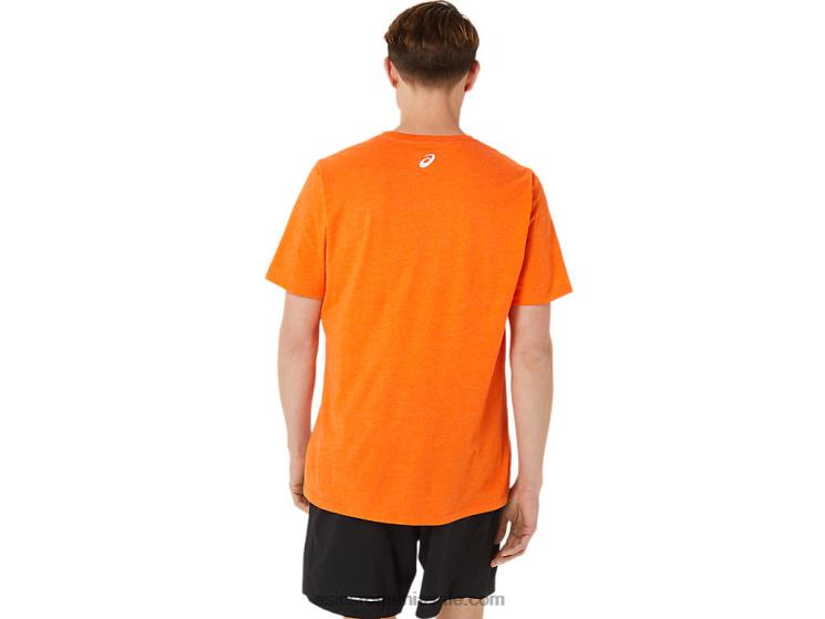 Asics erica portocaliu galbenele proprietatea cu mânecă scurtă a tricouului sport ZF4641269