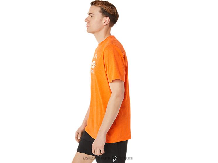 Asics erica portocaliu galbenele proprietatea cu mânecă scurtă a tricouului sport ZF4641269