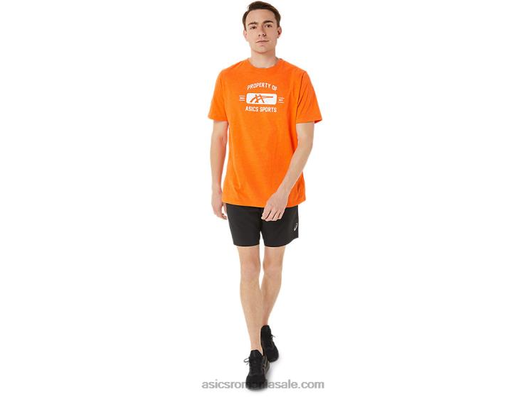 Asics erica portocaliu galbenele proprietatea cu mânecă scurtă a tricouului sport ZF4641269