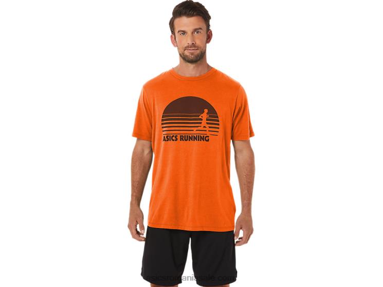 Asics erica portocaliu galbenele tricou grafic sunrise runner ZF4641186