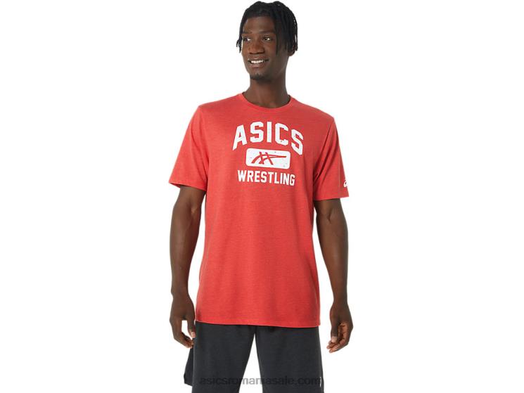 Asics erica roșie clasică Tricou grafic de lupte unisex ZF464848