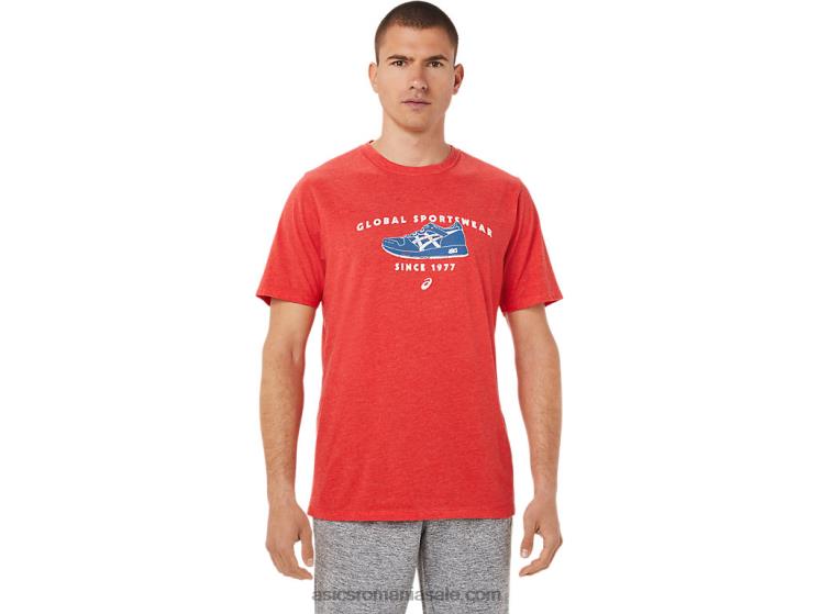 Asics erica roșie clasică Tricou sport din 1977 ZF464781