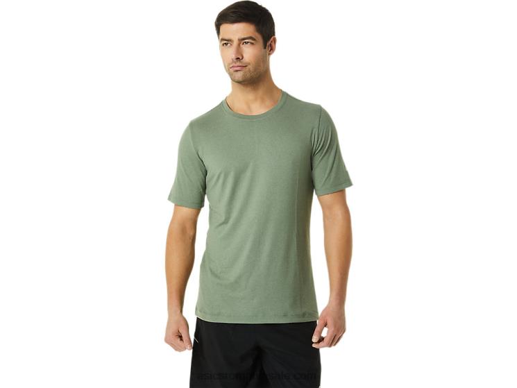 Asics erica verde lichen top tehnic hthr pentru bărbați cu mânecă scurtă ZF4641442