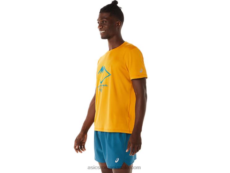 Asics furtună de nisip top cu mânecă scurtă cu logo Fujitrail pentru bărbați ZF464420