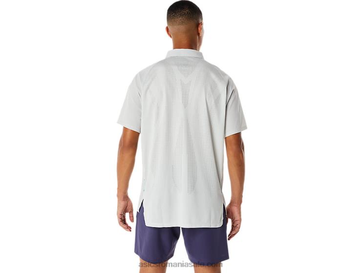 Asics gri ghețar tricou polo actibreeze jacquard pentru bărbați ZF464275