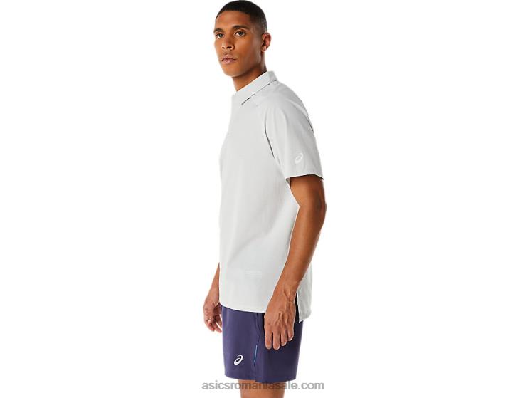 Asics gri ghețar tricou polo actibreeze jacquard pentru bărbați ZF464275