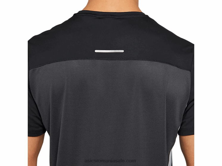 Asics gri grafit/negru de performanță top cu mânecă scurtă pentru bărbați ZF4642052
