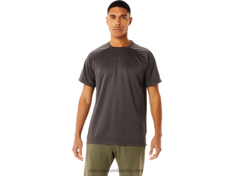 Asics gri obsidian top activ cu mânecă scurtă pentru bărbați ZF464763