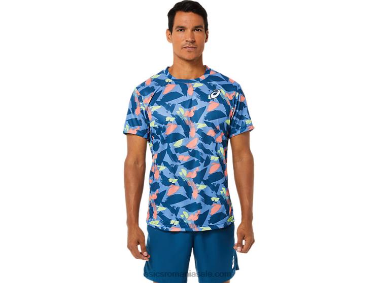 Asics indigo deschis top cu mânecă scurtă pentru bărbați ZF4641506