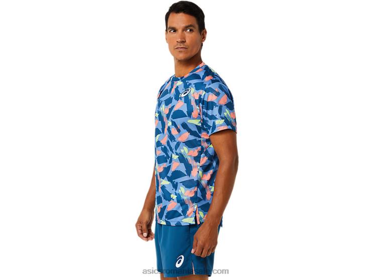 Asics indigo deschis top cu mânecă scurtă pentru bărbați ZF4641506