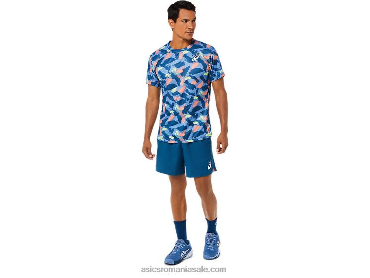 Asics indigo deschis top cu mânecă scurtă pentru bărbați ZF4641506