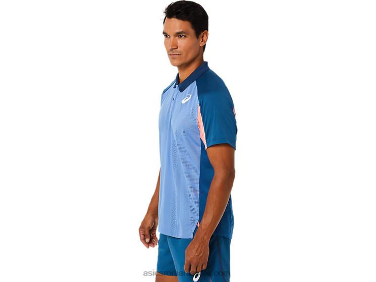 Asics indigo deschis tricou polo pentru bărbați ZF4641512
