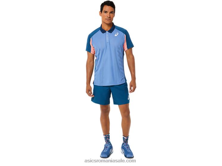 Asics indigo deschis tricou polo pentru bărbați ZF4641512