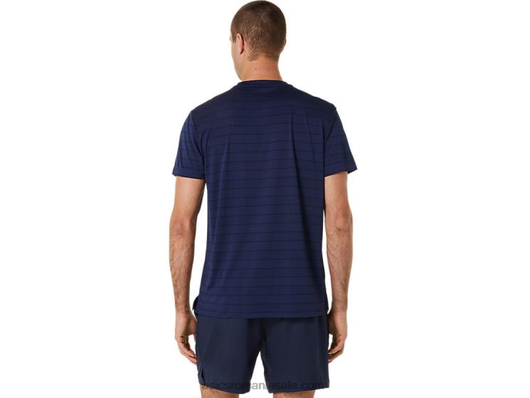 Asics miezul nopţii top cu mânecă scurtă cu dungi curte pentru bărbați ZF464443