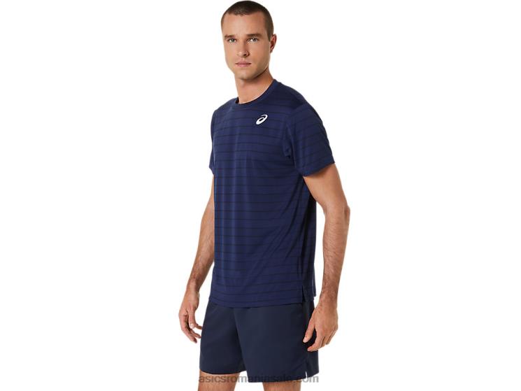 Asics miezul nopţii top cu mânecă scurtă cu dungi curte pentru bărbați ZF464443