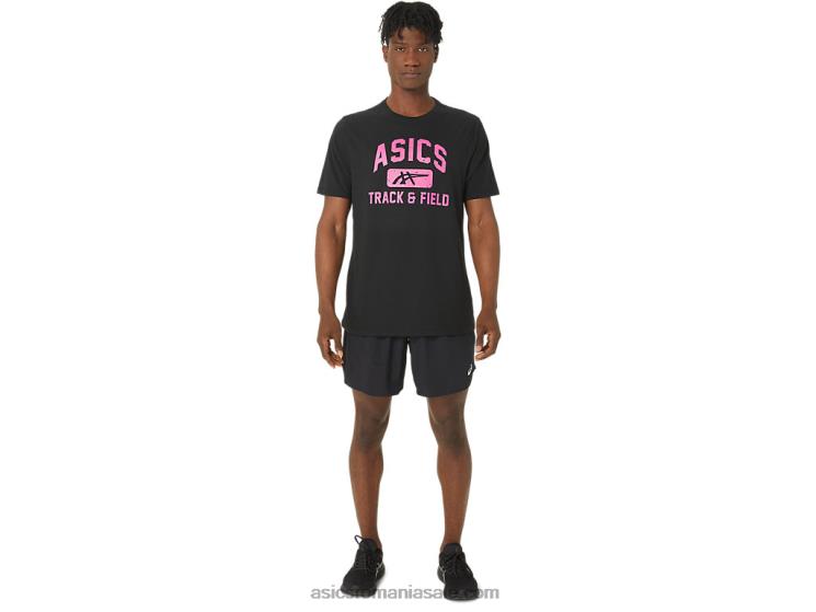 Asics negru de performanță Tricou grafic unisex pentru atletism ZF46467